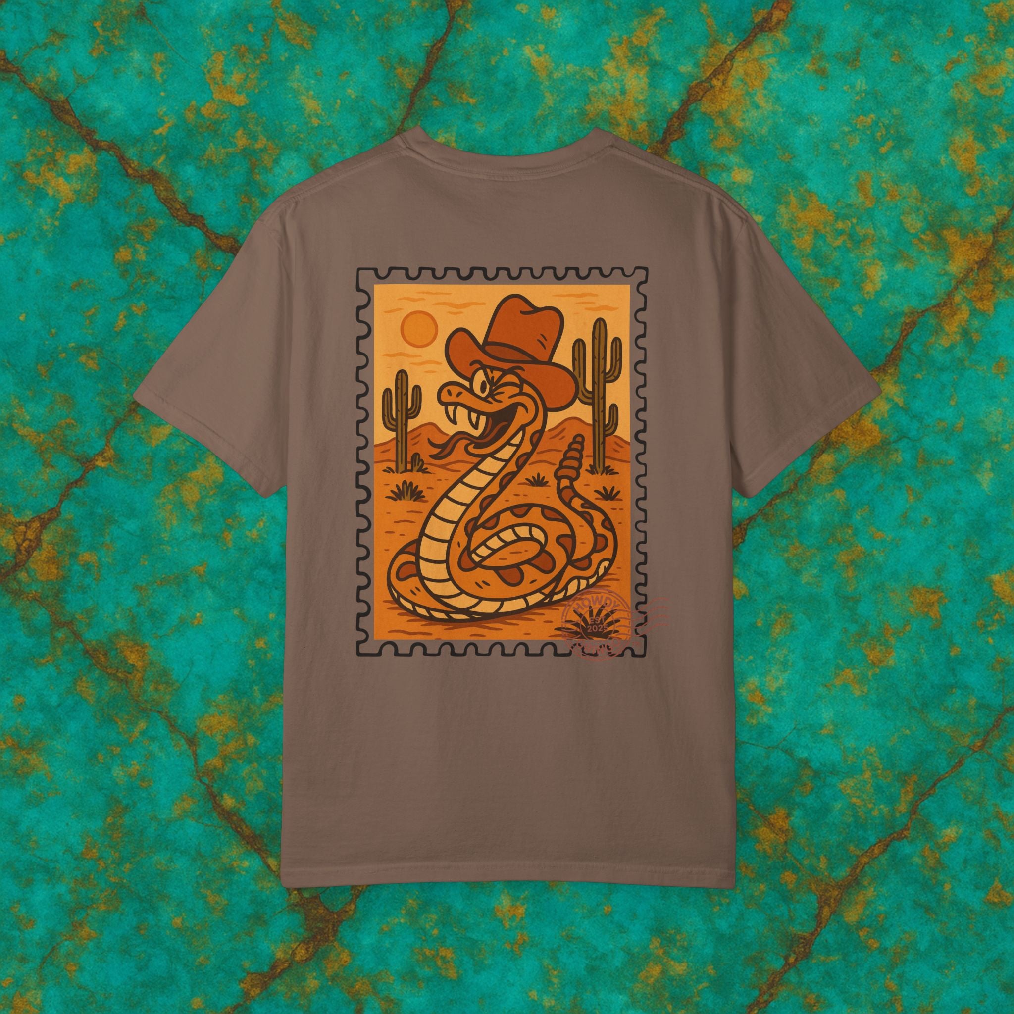 Reggie “Rowdy Raddler”™️ — Relaxed Comfort Colors travel tee, with southwest inspired designs. Perfect t-shirt for traveling, road trips or collecting.  ✨6 colors available.