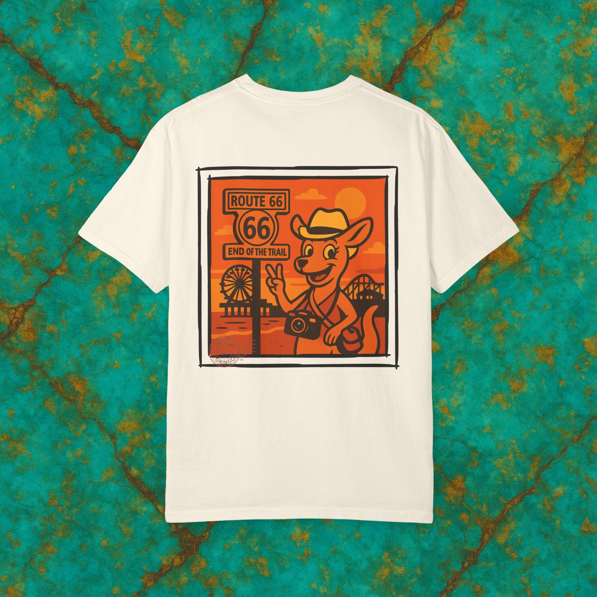 “Ruby-Doo Kangaroo”™️ — Relaxed Comfort Colors travel tee, with southwest inspired designs. Perfect t-shirt for traveling, road trips or collecting. ✨6 colors available.