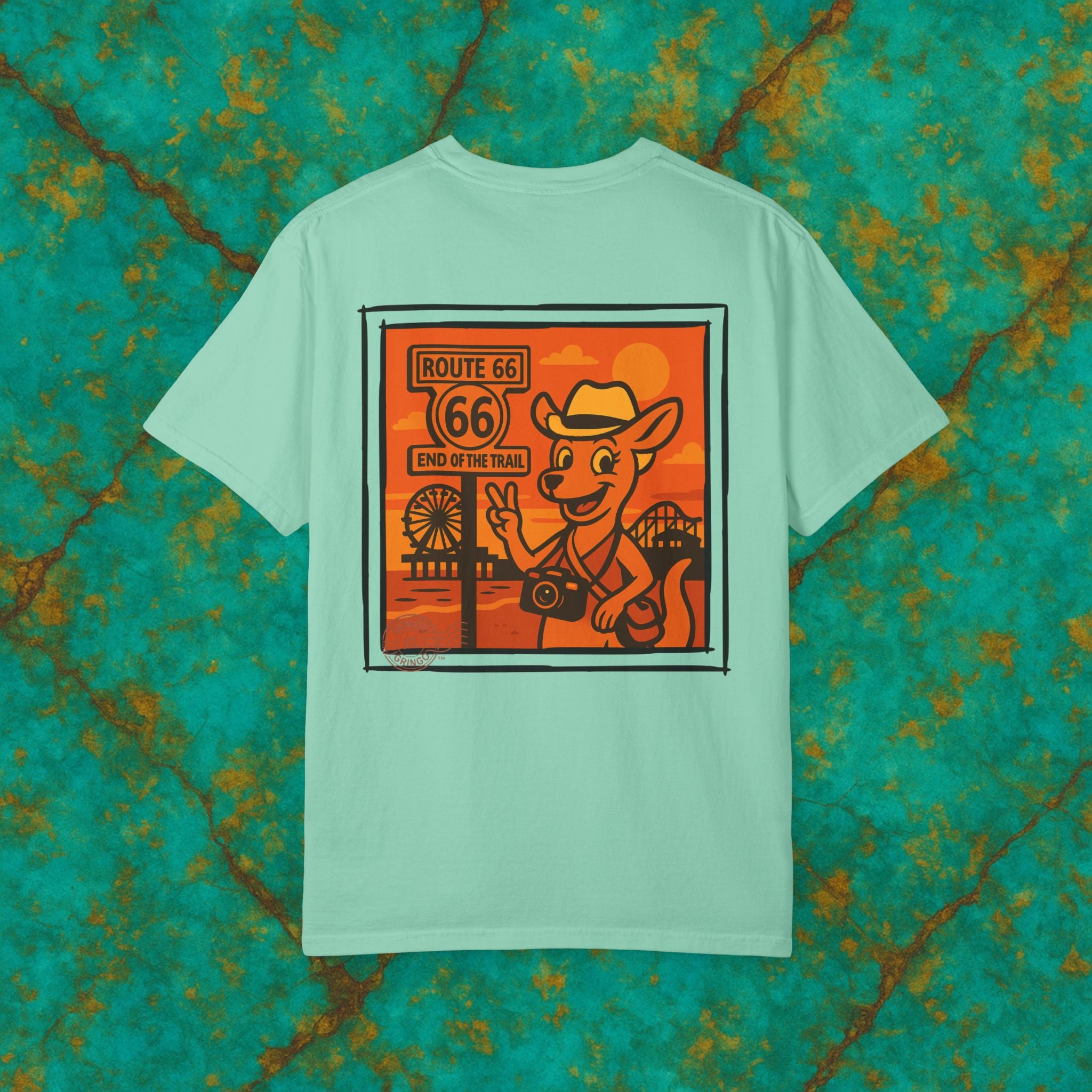 “Ruby-Doo Kangaroo”™️ — Relaxed Comfort Colors travel tee, with southwest inspired designs. Perfect t-shirt for traveling, road trips or collecting. ✨6 colors available.