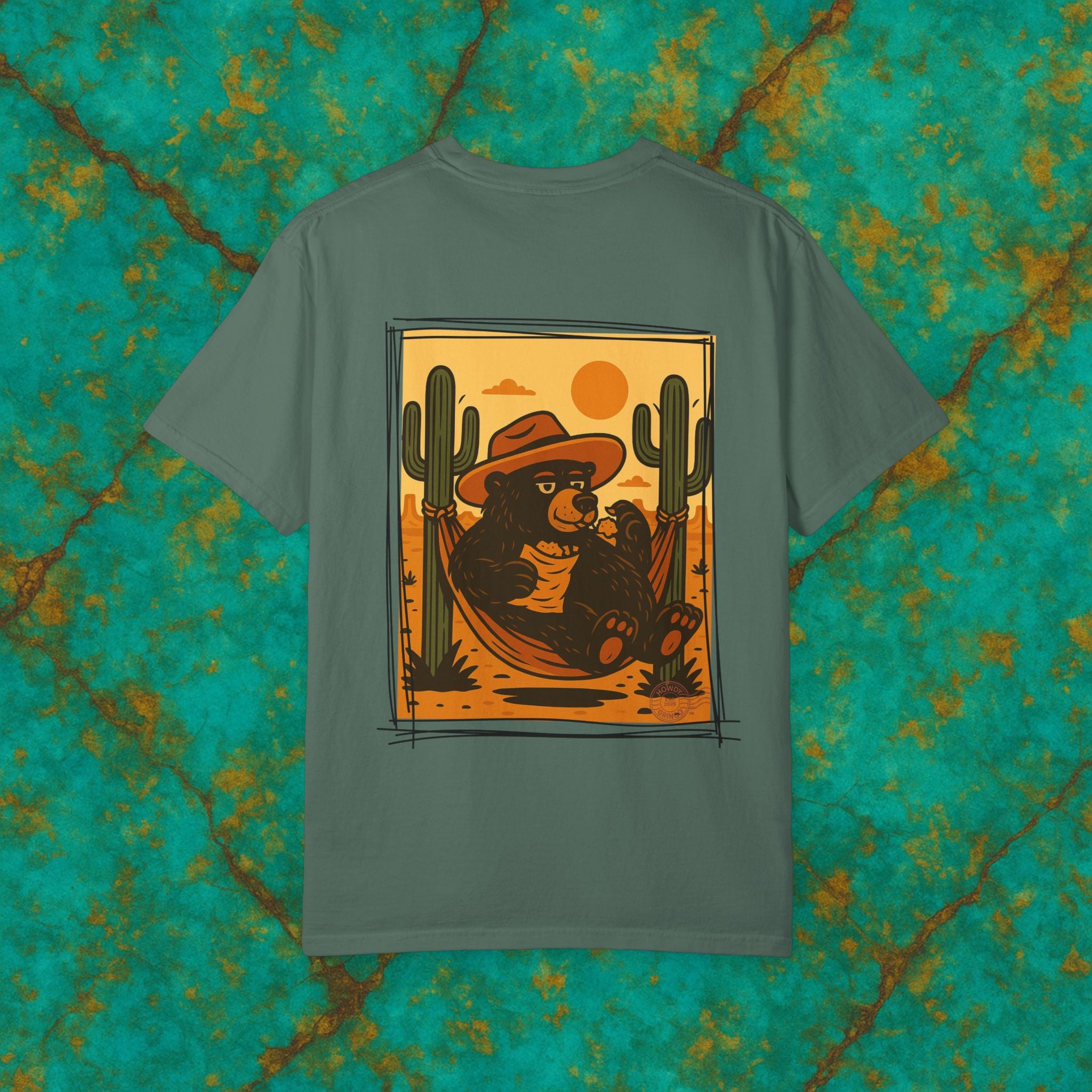 Boomer “brimming Bear”™️ — Relaxed Comfort Colors travel tee, with southwest inspired designs. Perfect t-shirt for traveling, road trips or collecting.✨6 colors available.