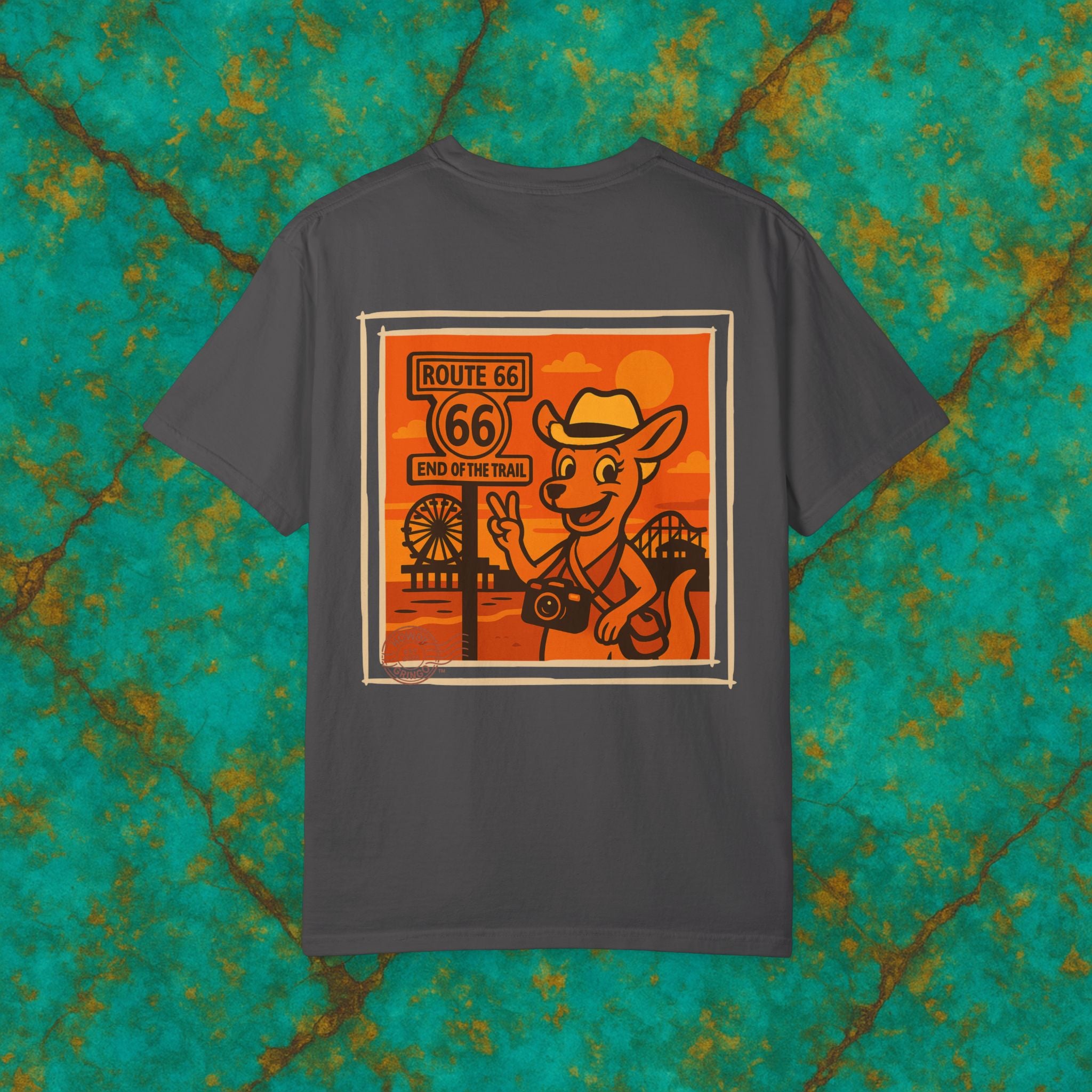 “Ruby-Doo Kangaroo”™️ — Relaxed Comfort Colors travel tee, with southwest inspired designs. Perfect t-shirt for traveling, road trips or collecting. ✨6 colors available.