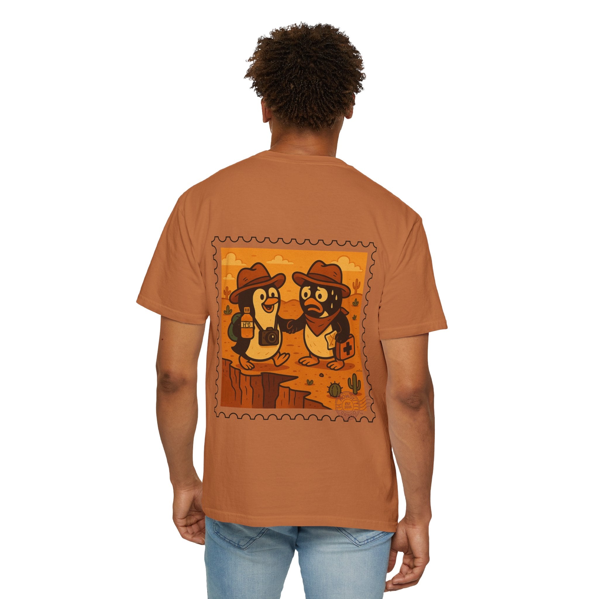 Pablo & Pebble “Pair-a-Noid Penguins”™️ — Relaxed Comfort Colors travel tee, with southwest inspired designs. Perfect t-shirt for traveling, road trips or collecting.✨7 colors available.