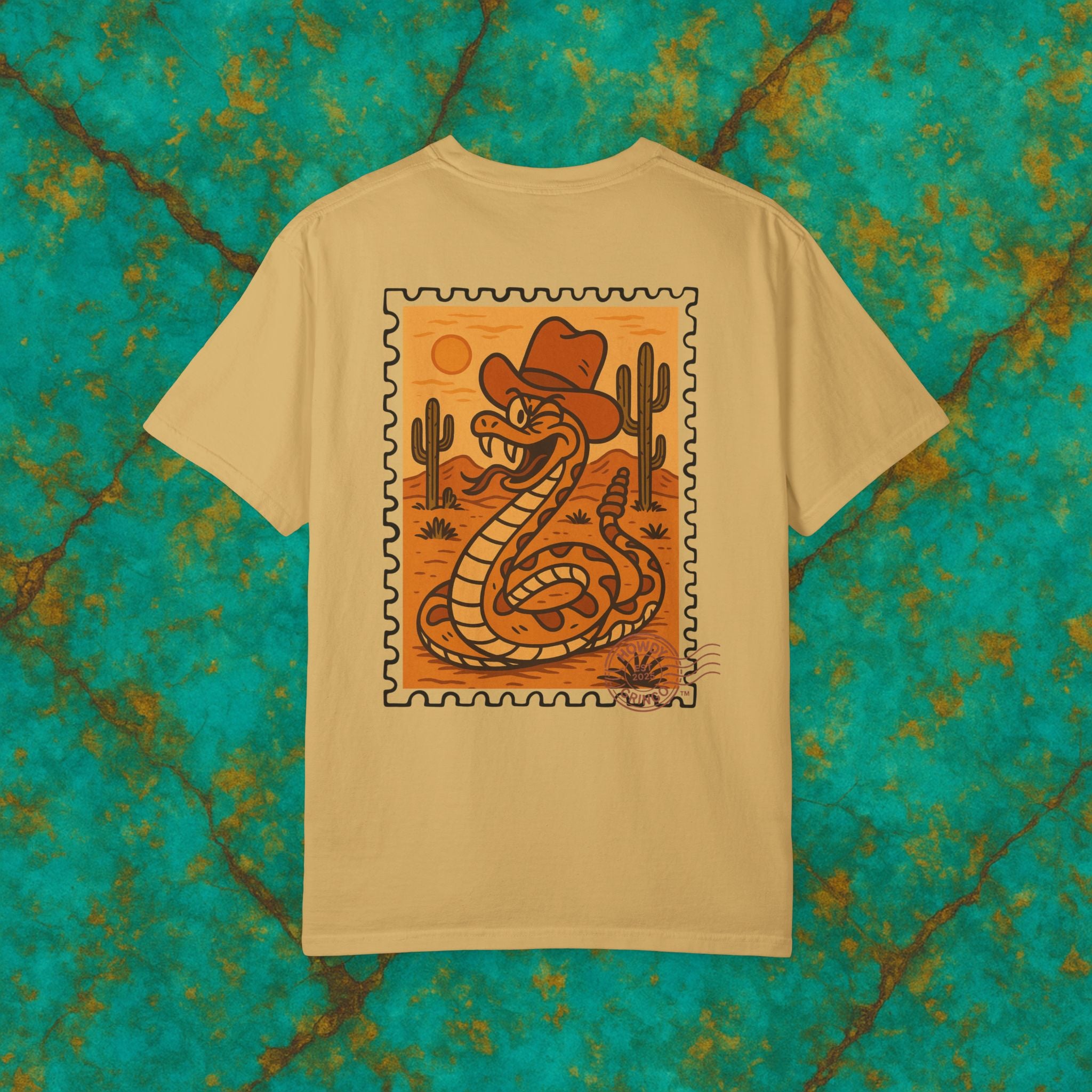Reggie “Rowdy Raddler”™️ — Relaxed Comfort Colors travel tee, with southwest inspired designs. Perfect t-shirt for traveling, road trips or collecting.  ✨6 colors available.