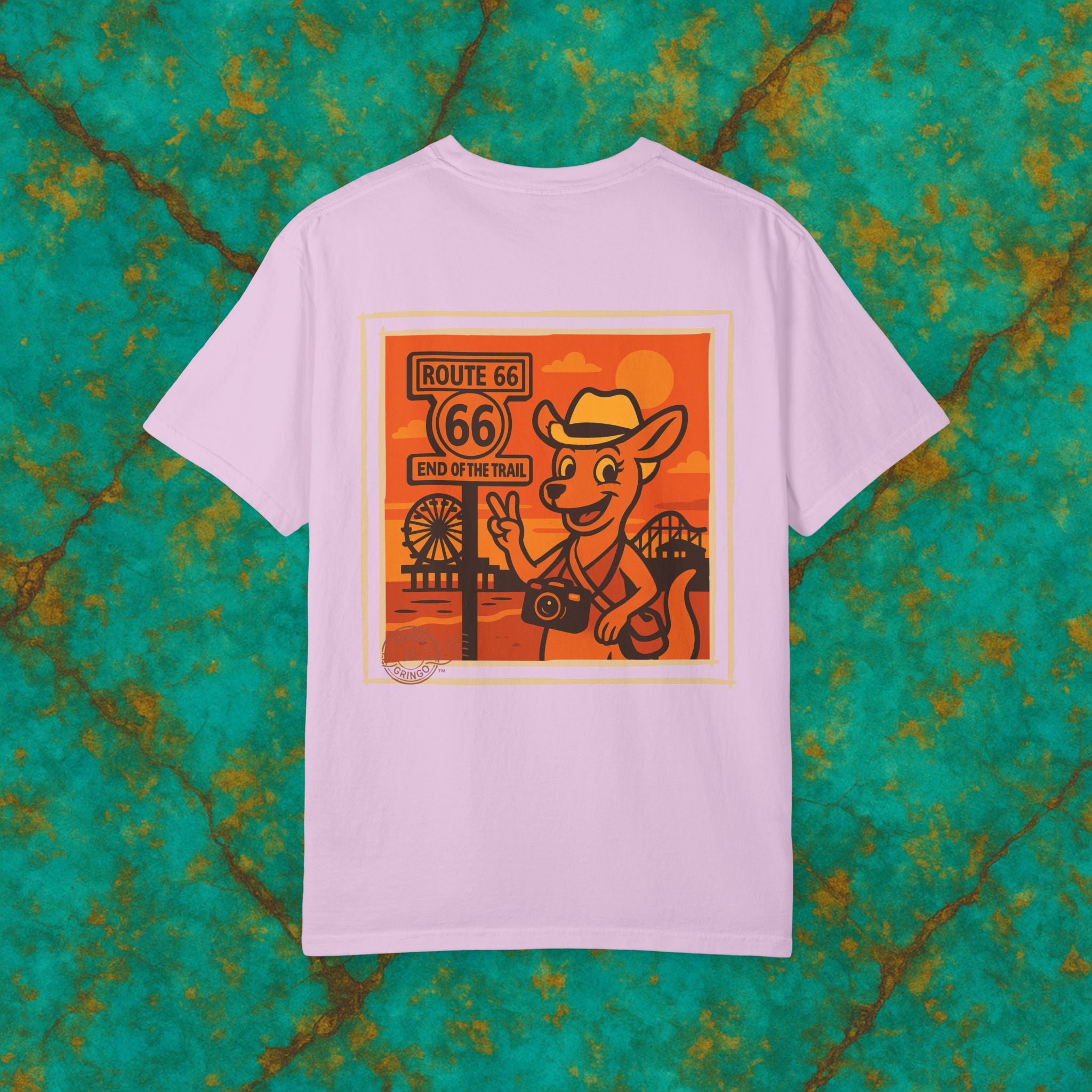 “Ruby-Doo Kangaroo”™️ — Relaxed Comfort Colors travel tee, with southwest inspired designs. Perfect t-shirt for traveling, road trips or collecting. ✨6 colors available.