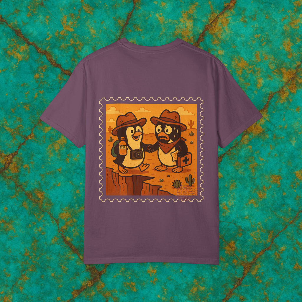 Pablo & Pebble “Pair-a-Noid Penguins”™️ — Relaxed Comfort Colors travel tee, with southwest inspired designs. Perfect t-shirt for traveling, road trips or collecting.✨7 colors available.