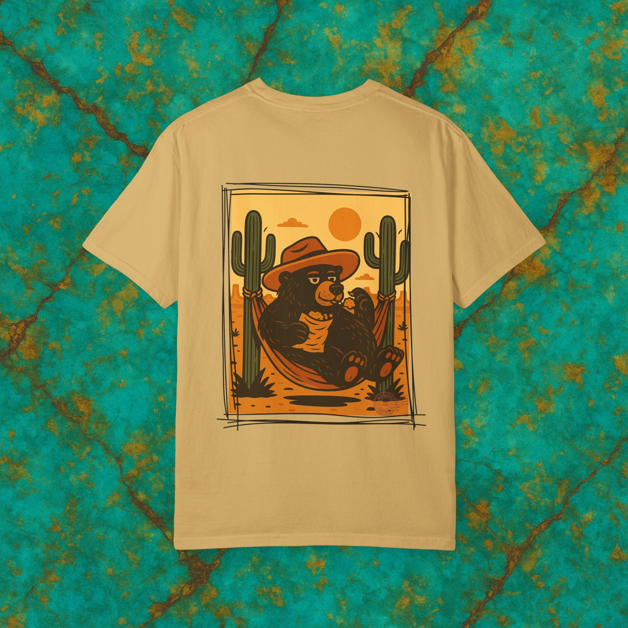 Boomer “brimming Bear”™️ — Relaxed Comfort Colors travel tee, with southwest inspired designs. Perfect t-shirt for traveling, road trips or collecting.✨6 colors available.