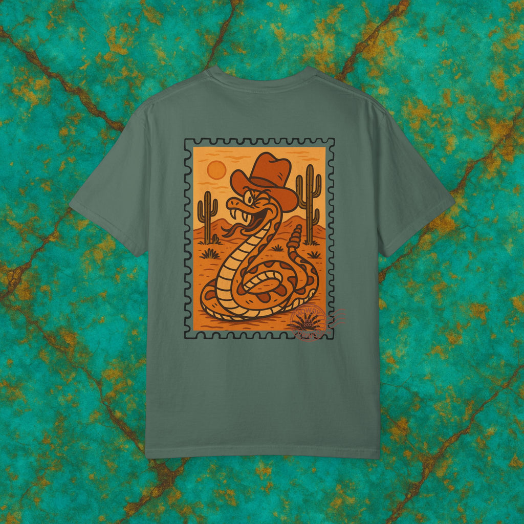 Reggie “Rowdy Raddler”™️ — Relaxed Comfort Colors travel tee, with southwest inspired designs. Perfect t-shirt for traveling, road trips or collecting.  ✨6 colors available.
