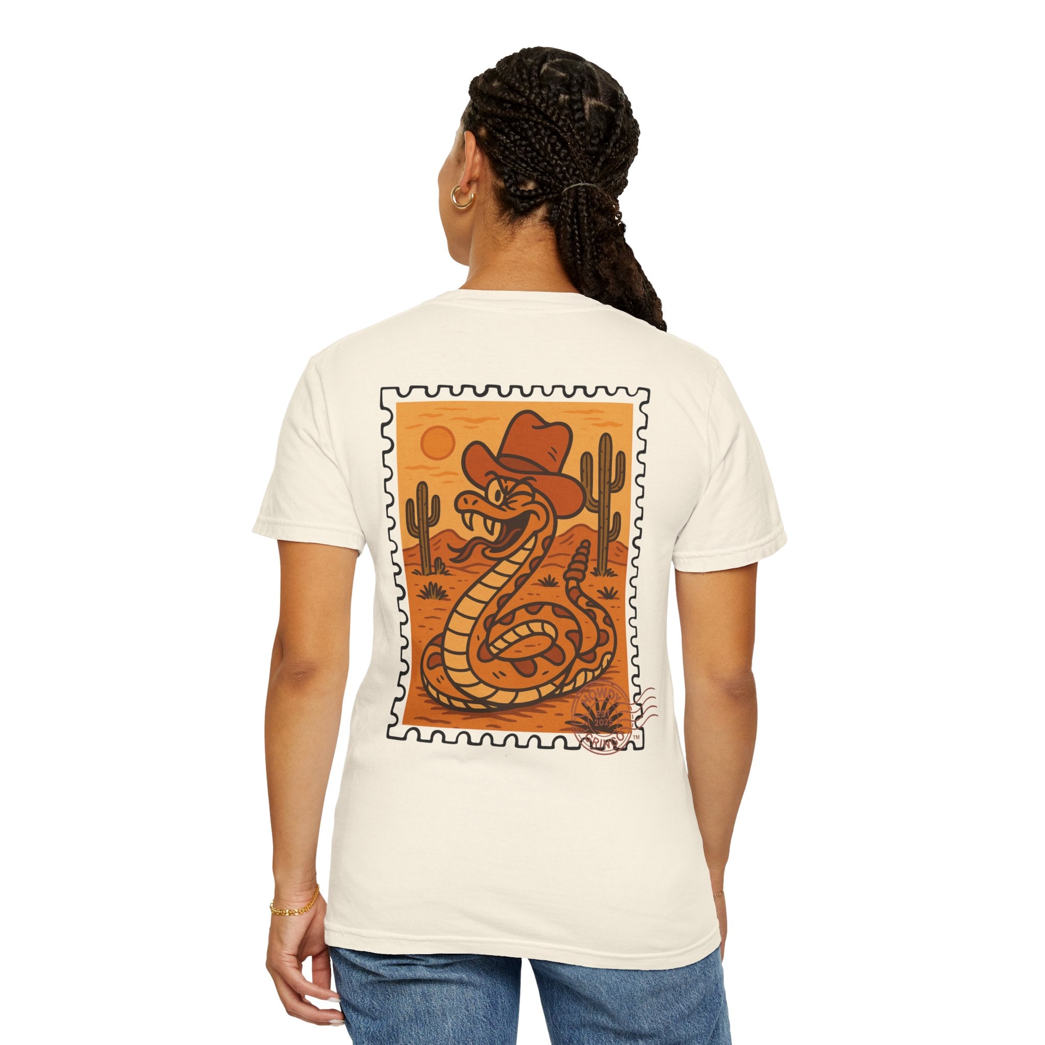 Reggie “Rowdy Raddler”™️ — Relaxed Comfort Colors travel tee, with southwest inspired designs. Perfect t-shirt for traveling, road trips or collecting.  ✨6 colors available.