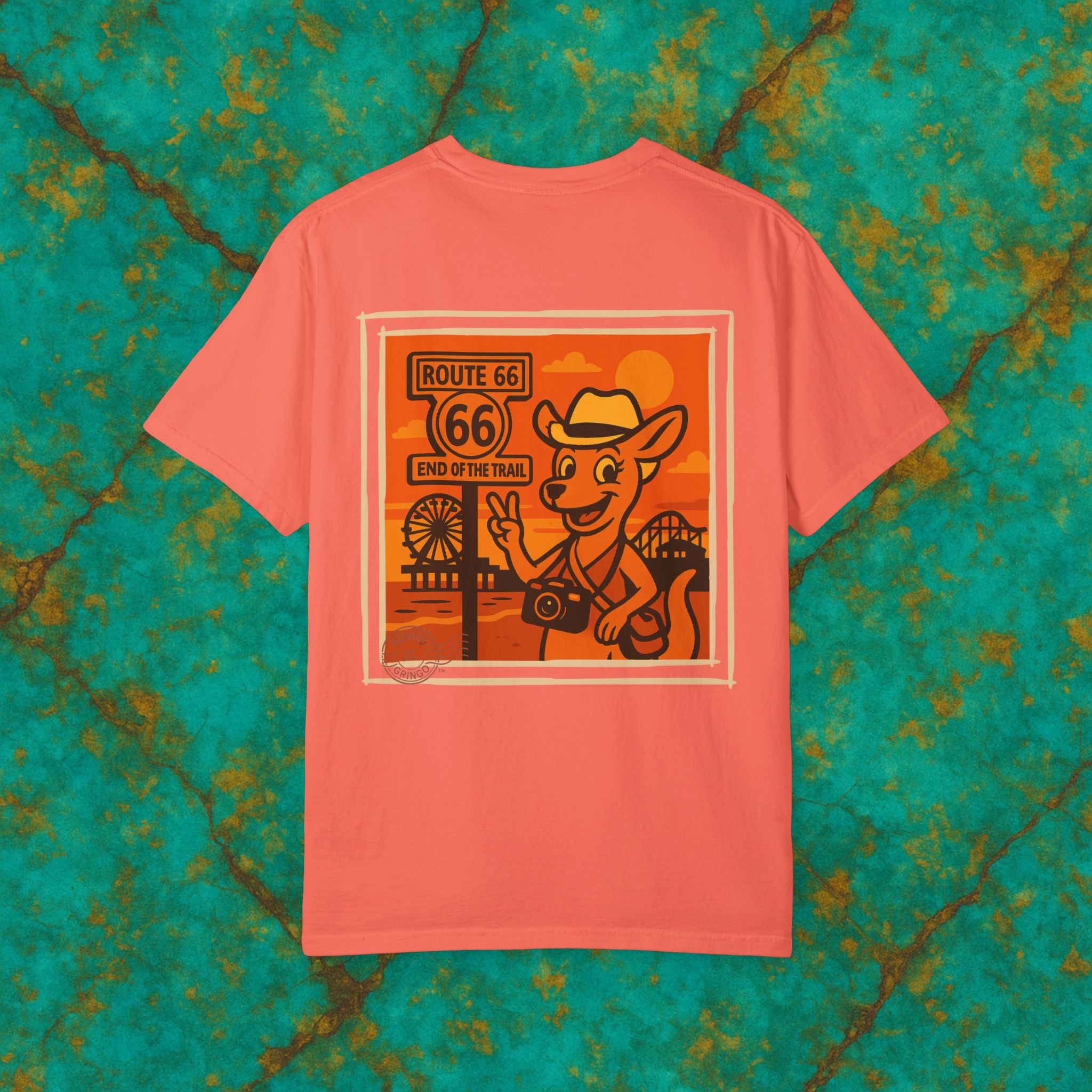 “Ruby-Doo Kangaroo”™️ — Relaxed Comfort Colors travel tee, with southwest inspired designs. Perfect t-shirt for traveling, road trips or collecting. ✨6 colors available.