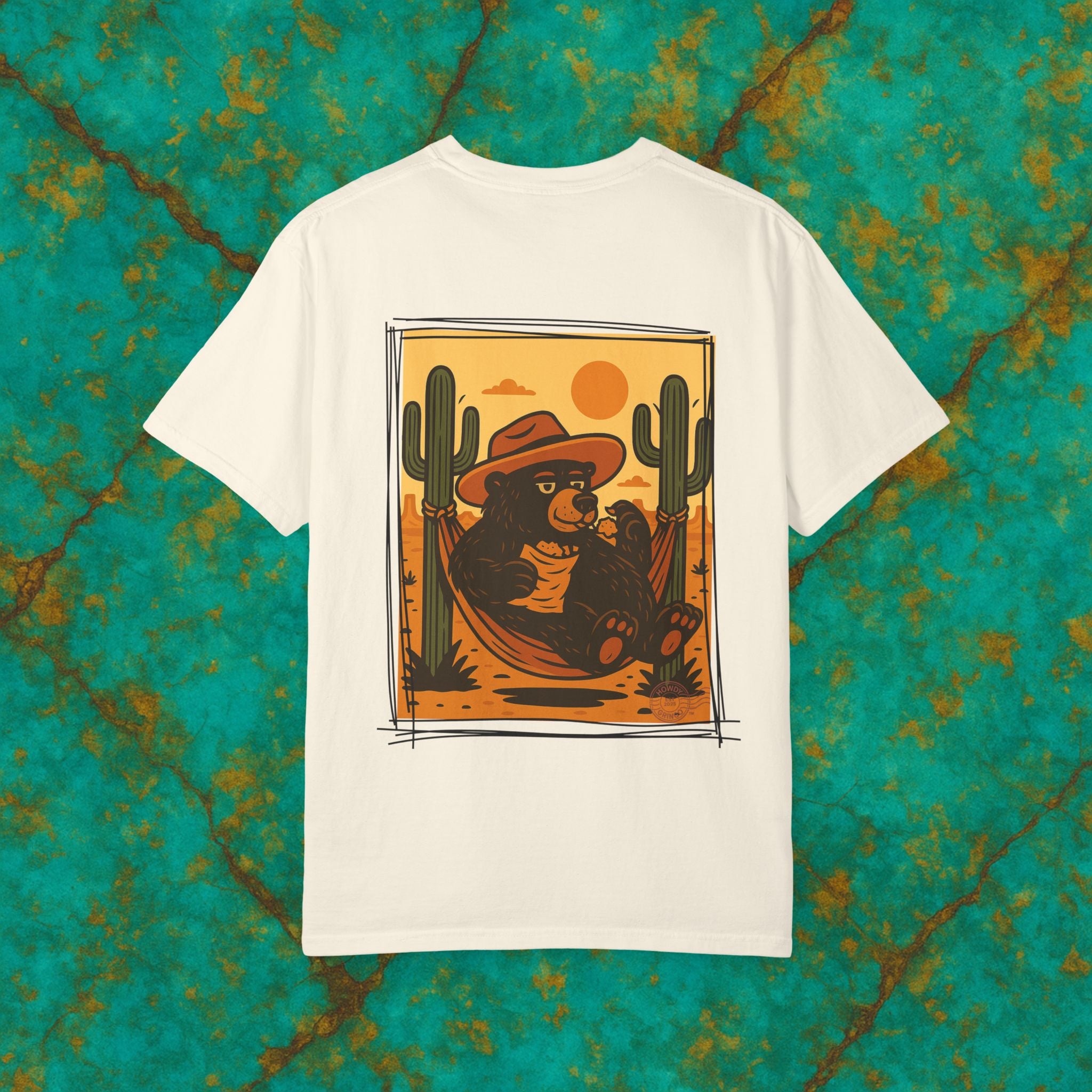 Boomer “brimming Bear”™️ — Relaxed Comfort Colors travel tee, with southwest inspired designs. Perfect t-shirt for traveling, road trips or collecting.✨6 colors available.