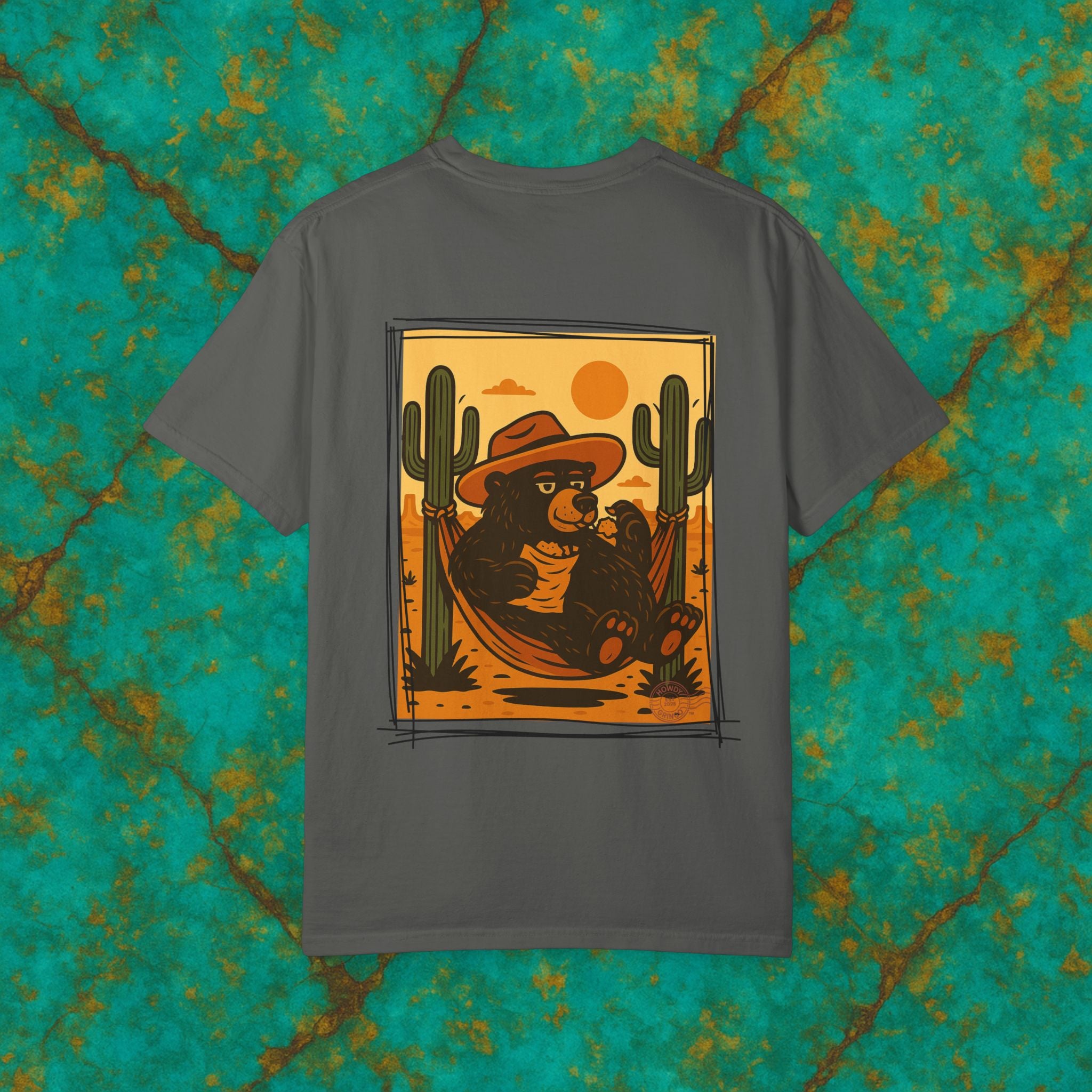 Boomer “brimming Bear”™️ — Relaxed Comfort Colors travel tee, with southwest inspired designs. Perfect t-shirt for traveling, road trips or collecting.✨6 colors available.