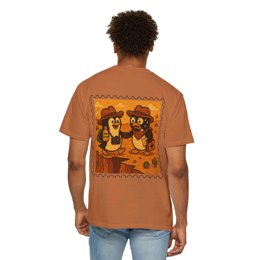 Pablo & Pebble “Pair-a-Noid Penguins”™️ — Relaxed Comfort Colors travel tee, with southwest inspired designs. Perfect t-shirt for traveling, road trips or collecting.✨7 colors available.