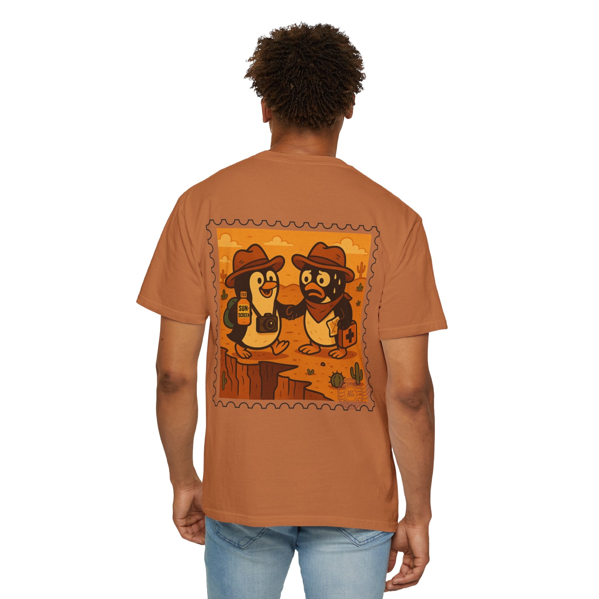 Pablo & Pebble “Pair-a-Noid Penguins”™️ — Relaxed Comfort Colors travel tee, with southwest inspired designs. Perfect t-shirt for traveling, road trips or collecting.✨7 colors available.