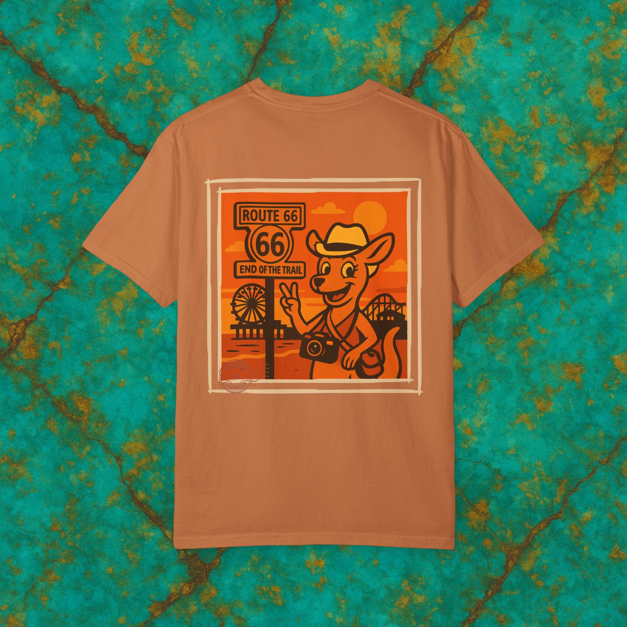 “Ruby-Doo Kangaroo”™️ — Relaxed Comfort Colors travel tee, with southwest inspired designs. Perfect t-shirt for traveling, road trips or collecting. ✨6 colors available.