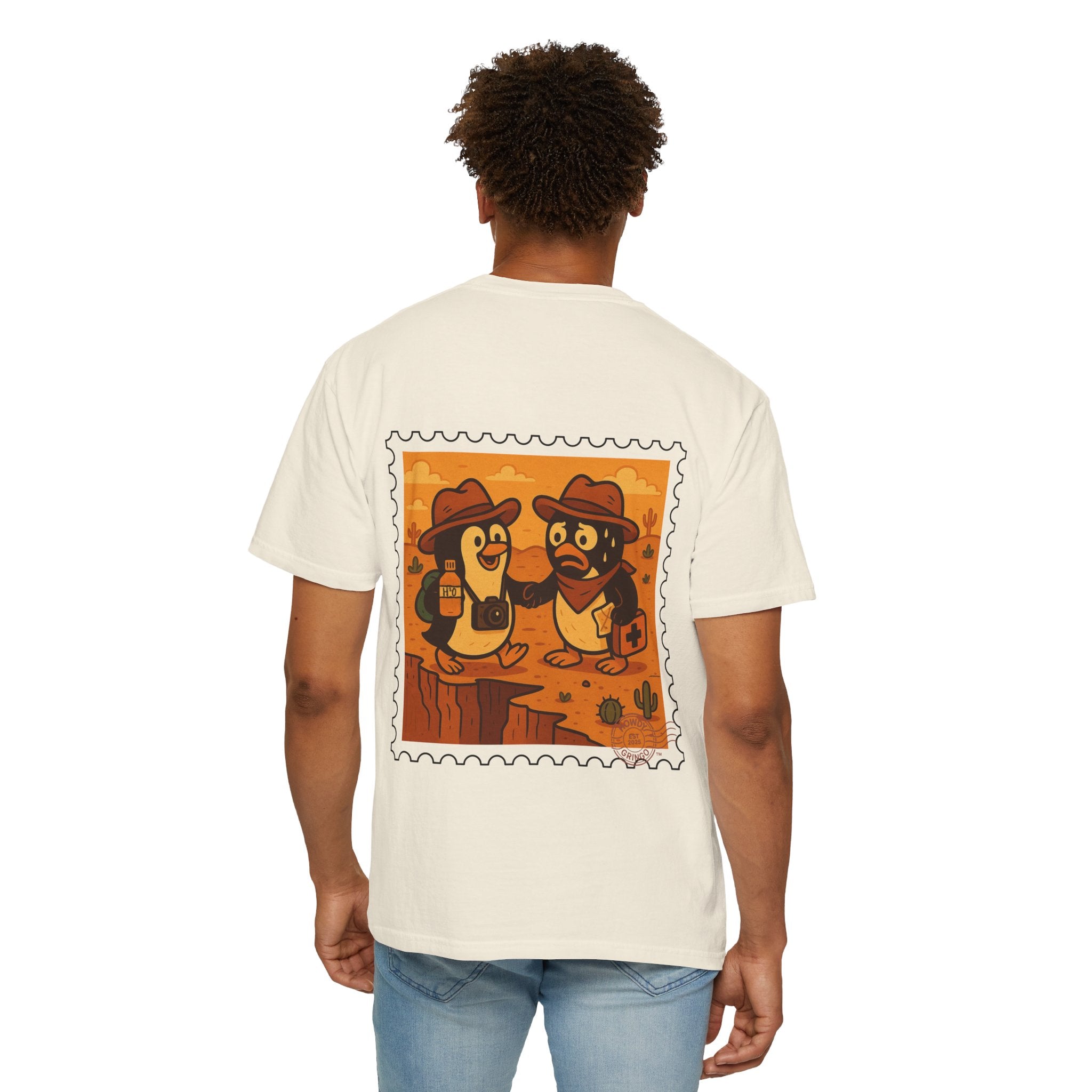 Pablo & Pebble “Pair-a-Noid Penguins”™️ — Relaxed Comfort Colors travel tee, with southwest inspired designs. Perfect t-shirt for traveling, road trips or collecting.✨7 colors available.